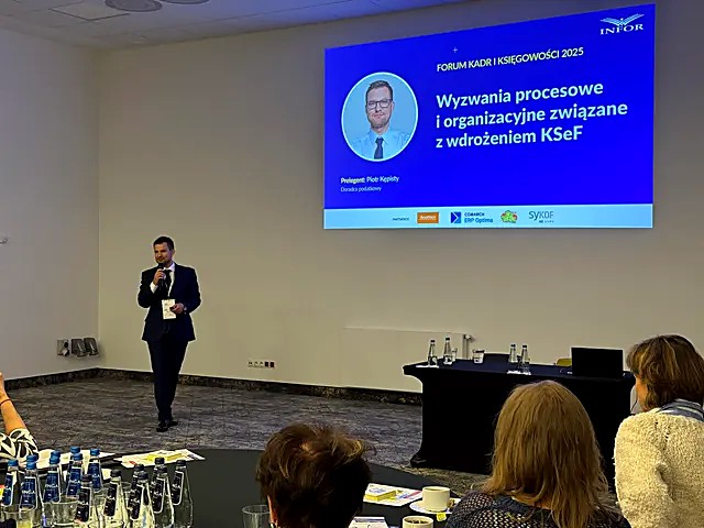 Piotr Kępisty - prelekcja o&nbsp;KSeF, Forum Kadr i&nbsp;Księgowości 2025 (Infor)